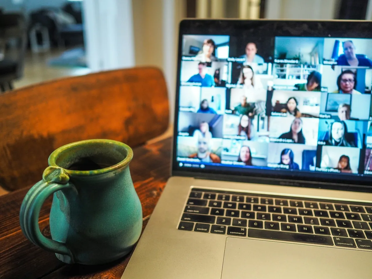 A remote worker set up with a productive home office